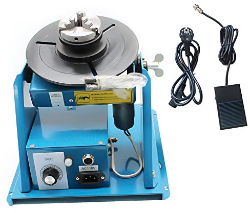 KEESUNG Schweißdrehtisch, 2.5 3 Jaw 0-90 º Kippbarer Tisch Drehtisch Manipulator Schweißpositionierer mit Fußschalter Schweißtisch Schweißgeräte