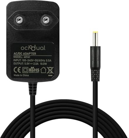 OcioDual Kompatibles Ladegerät für PSP-Konsole (PSP-1000), PSP Slim Und Lite 2 (PSP-2000), PSP Slim Und Lite 3 (PSP-3000/3004), Street (PSP-E1000/E1004), 100-240 V, 50/60 Hz, 5 V, 10 W, Schwarz