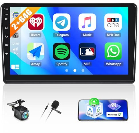 Radio de Coche Android 13 para Fiat Ducato 3/Peugeot Boxer 2/Citroen Jumper 2 2011 – 2022 con Carplay Android Auto,9 Pulgadas Pantalla táctil Radio con Bluetooth GPS WiFi FM/RDS Mirror Link+AHD & Mic