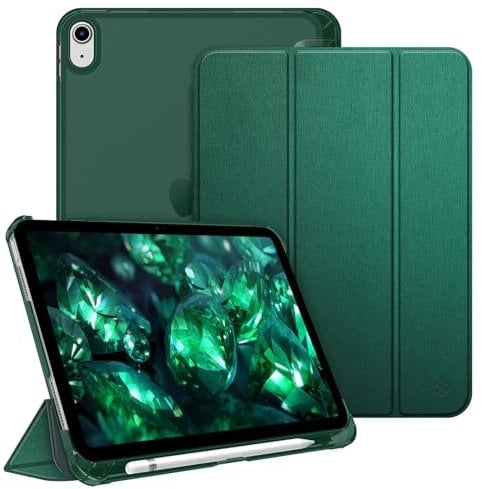 FINTIE Case for iPad (A16) 11th Generation 11 Inch (2025), iPad 10th Generation 10.9 Inch (2022) - Ultra Slim Cover with Matte Back Shell Built-in Pencil Holder, Auto Wake Sleep, Dark Green