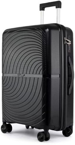 Fly Kite Luggage 32 Inch X-Large Suitcase 100% Polypropylene, Hard Shell with Aluminium Trolley Handle Real TSA 3 Digit Secure Lock 360° Smooth Wheels Lightweight Suitcase|Black