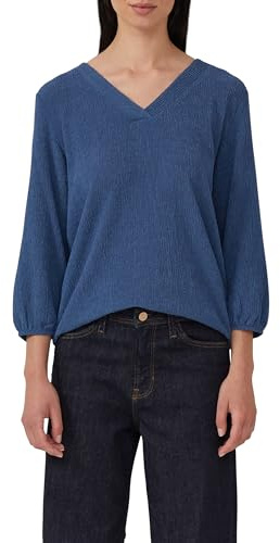 s.Oliver Damen Strukturshirt im Fabricmix mit 3/4-arm T-Shirt 3/4 Arm (1er Pack)