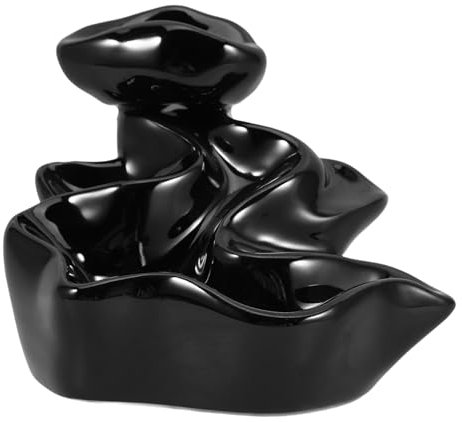 WRITWAA Weihrauch Räucherstäbchen aromatherapie Keramik Geruch Dufttherapie Dekorative Duftbrenner Räuchergefäß Weihrauchbrenner für zu Hause neuartige Wohnkultur Black