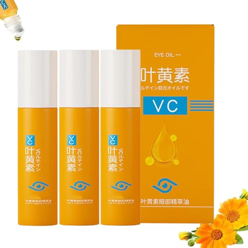 Ruy Eye Oil VC, Lutein VC Anti-Falten Serum,Lutein Anti-Falten Serum öl, Lutein Augenessenzöl Roll-On, Anti-Aging-Augenserum gegen Falten, Tränensäcke, Schwellungen Und Augenringe Entfernen (8ml, 3)