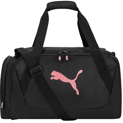 PUMA Formfaktor-Reisetasche mit verstellbarem Riemen, gepolstertem Boden und Reißverschlusstaschen, Schwarz/Magic Rose, One Size, Formfaktor-Reisetasche mit verstellbarem Riemen, gepolstertem Boden