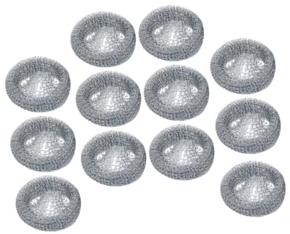 Flusenfilter Silber aus 304 Edelstahl 12 Stück für Waschmaschinenschlauch | Ablaufschlauchfilter, Verhindert Verstopfungen im Abfluss, mit Kabelbindern, Leicht Montierbar