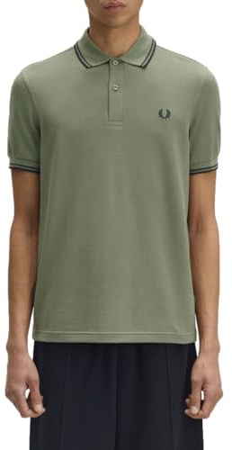 Fred Perry Men's Twin Tipped Polo Shirt Wreath Green/Black/Black