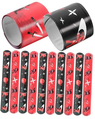 WHAMVOX 12 Stück Ninja Schnapparmbänder aus Pvc in Verschiedenen Farben Kreative Klatscharmbänder für Kinder Zubehör für Spiel und Party