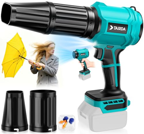 TAIRDA Cordless Leaf Blower Compatible for Makita 18V Battery(NO Battery), Mini Turbo Jet Blower with 2 Nozzles, Lightweight & One-Hand Use, for Patio Garage Yard Cleaning Car Dryer(Tool Only)