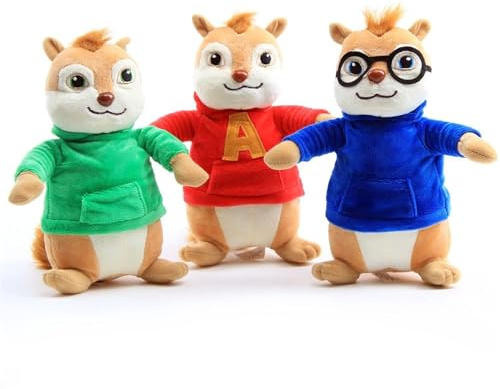STARTONYOU Cartoon Chipmunks Alvin Simon Theodore Plüschtiere Gefüllte Tier Puppe 18cm 3 Stück