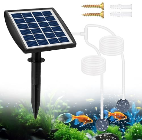 Hojalis Solar Teichbelüfter Mit Akku 2200mah, 2W 6V Solar Sauerstoffpumpe,Solar Teichbelüfter, 2 Arbeitsmodi, Solar Luftpumpe Aquarium Oxygenator, Sauerstoffpumpe für Teich