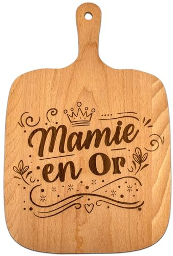 ERNESTINE - Planche à Découper Mamie en Or – Cadeau Mamie Original, Idée Cadeau Fête des Grands-Mères, Planche Apéro Bois Gravée, Cadeau Grand-Mère, Anniversaire, Noël - Cadeau grand-mère personnalisé
