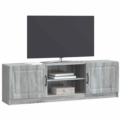 vidaXL TV-Schränk Graues Sonoma 150 x 31 x 47 cm Holzwerkstoff, Vintage Wohnzimmer, Rechteckiger TV-Ständer, Geräumiger Medien-Schrank, Dekorativer Low-Profile-Center