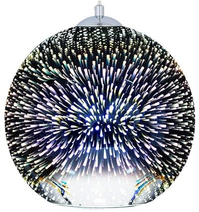 Beliani Moderne Pendelleuchte Spiegeleffekt Kugel Form Glas silber Sessera