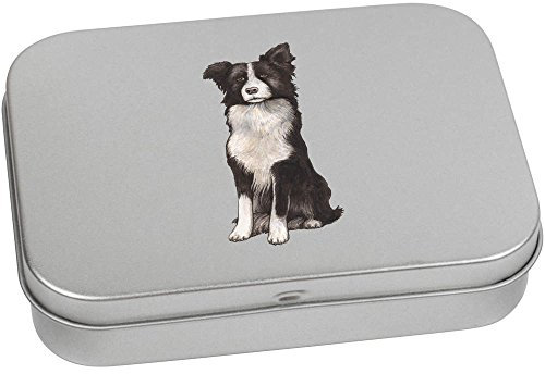 Azeeda 110mm 'Border Collie' Metal Hinged Tin/Storage Box (TT00089914)