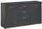 Rauch Möbel Flexx Schlafzimmer Kommode, Kommode 2-türig mit 4 Schubladen in Grau metallic, Schwarz, BxHxT 140 x 81 x 42 cm