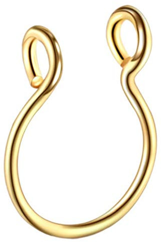 Faux nez Anneaux Faux Septum Anneaux Hoop Narine Piercing Faux clip sur le nez Anneaux Piercings Bijoux d'or