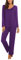 MAXMODA Donna Pigiami Due Pezzi Maniche Lunghe Autunno Pigiama Lungo Pajama Set, Viola, M