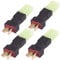 4 pcs No Wires Mini Tamiya Style Female Male Plug to Deans T Style Plug Female Male Adapter Wireless Connector for RC Drone Lipo Battery Charger ESC (mini tamiya female to T male)
