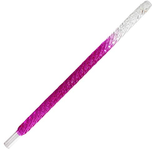 Shisha King® Shisha Glasmundstück 35cm | gedrehtes Mundstück aus Glas - Shishamundstück coole Farben im Unicorn Style (Pink)