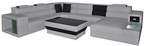 jvmoebel Ecke Leder Modern XXL Couch Wohnlandschaft Ledersofa Sofa U-Form B2006