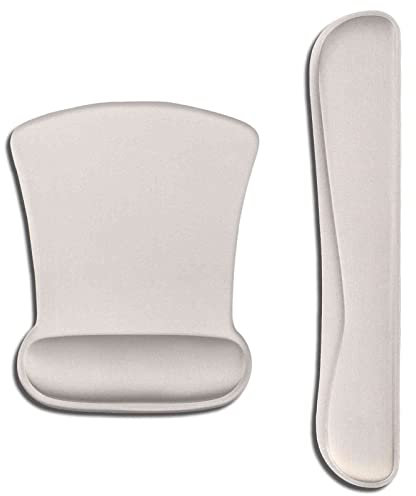 AOKSUNOVA Ergonomisch Mauspad mit Handballenauflage Mouse pad & Tastatur Handgelenkstütze Set Mauspad mit Gelkissen Grau