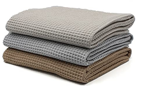 VmG-Store 3x Waffelpique Set je 0,5m x 1,5m Waffel Stoff 100% Baumwollstoff Tex Standard 100 (Set09, 3er Set)