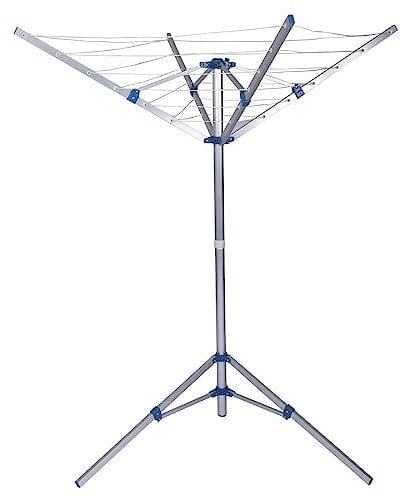 WilTec Tendedero Plegable portátil 16m tendedero Tipo Paraguas de 4 Brazos tendal de Aluminio Altura 155cm