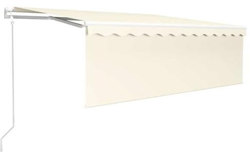 vidaXL Markise Automatisch Einziehbar mit Volant 4x3 m Creme