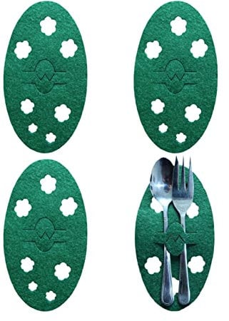 ERZU Easter Cutlery Bag - Silverware Tableware Holder - Cutlery Holder for Dinner Table - Cutlery Pouches Easter Egg Shape for Utensils - Housewarming