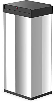 Hailo Big-Box L 1 x 35 liters / 9.2 gallons | Self-Closing Swing lid | Stainless Steel Liner Clamping Frame | Waste bin Kitchen Rectangular | Made in Germany