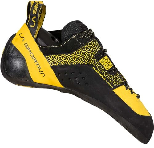 LA SPORTIVA M Katana Laces Schwarz - Leistungsfähiger technischer Herren Kletterschuh, Größe EU 43 - Farbe Yellow - Blac