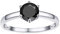 PROSILVER 925 Silber Solitär Verlobungsring für Damen Schwarzen Zirkonia Eternity Vorsteckring Ehering Antragsring Finger Schmuck Accessoire Ring Größe 67