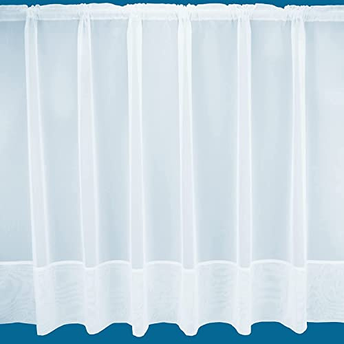 NetCurtainsUK Marseilles Plain Envelope Hemmed Net Curtain in White - Sold by the Metre (Drop: 183cm (72'')), (MARSEILLENET001)