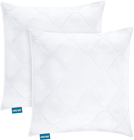 OKAEI Kopfkissen 45x45 cm 2er Set | Allergiker Kissen waschbar | Superweiches Innenkissen mit Mikrofaser Bezug | Bettkissen für Schlafzimmer & Sofa | Oeko-TEX Zertifiziert