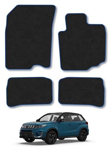 Suzuki Vitara (2015+) Carpet Car Mats | Blue Edge Trim Tailored Fit Floor Mats Full Coverage Protection Accessories Easy Clean Anti Slip Made in the UK