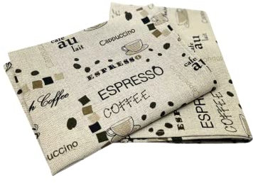 Ger3as 2er-Set: Gourmet Geschirrtücher Küchenhandtücher Leinen/Baumwolle Handtücher Tücher 50x70 cm Halbleinen Stonewashed Jacquard oder Bedruckt (Kaffee)
