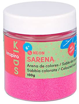 INNSPIRO Sable de couleur neon rose 100 gr, pour décoration et artisanat