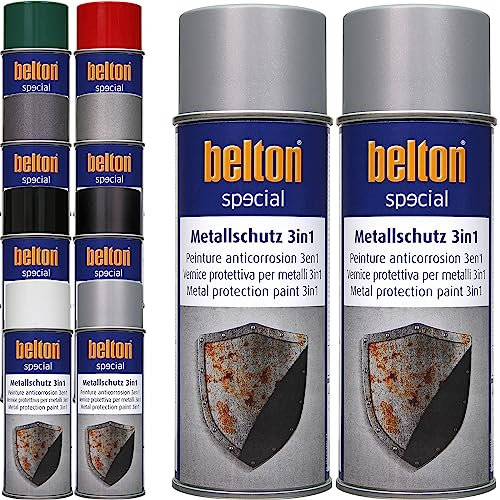 ECI Belton, 2 x vernice protettiva per metallo 3 in 1, 400 ml, vernice protettiva per metallo, antiruggine, colore a scelta (argento)