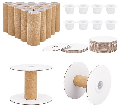 PH PandaHall 16 Setzt Leere Papierfadenspulen Drahtwebspulen Papier Nähspulen Abnehmbare Leere Drahtspulen Für Garn Kordel Kette Stickerei Nähen DIY Kunsthandwerk 60mm