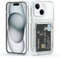 Vunake for iPhone 15 Case with Card Holder for iPhone 15 Phone Case Clear Wallet Case 2-Cards Slot Soft TPU+Hard PC Bumper Shockproof Case Heavy Duty Protective Case Cover for iPhone 15,Transparent
