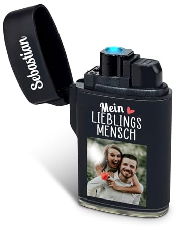 Love Faith personalisiertes Sturmfeuerzeug - Lieblingsmensch - Foto & Name | Robustes Sturmfeuerzeug mit Foto-Upload - Lade ein Lieblingsfoto hoch & ergänze Namen - Tolles Valentinstaggeschenk