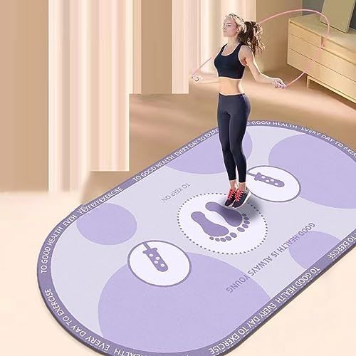 RajoNN Exercise Skipping Mat Indoor Outdoor Non-Slip Jump Rope Mat Shock Absorption Anti-Tear Crossrope Mat Oval Design for Floor & Rope Protection