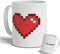 DEREGALOOS Taza de cerámica Personalizada para Madres. Taza Personalizada Regalo día de la madre. Regalo Original Personalizado para mujer. Tazas divertidas con frase. (Corazón píxel)