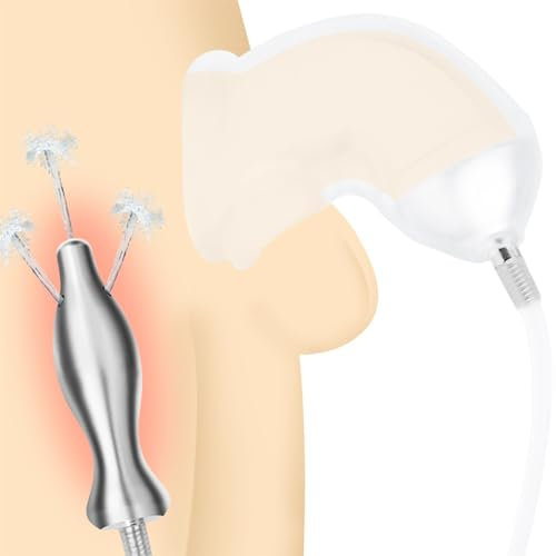 PQKuss Silikon Urinal Piss Trichter Penis Sleeve Penishülle mit Hohl Edelstahl Butt Plug Analplug Anal Dilatator Bondage Extrem SM Einlauf Analdusche Penismanschetten Sexspielzeug für Männer Paare