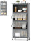 TANGZON 5-Tier Kitchen Pantry Cabinet, Metal Frame Utility Storage Shelf Organiser with Visible Flip-up Doors & Wheels, Freestanding Storage Cabinet Rack for Living Dining Room Office (Grey)