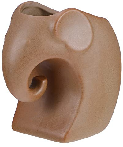 CIYODO 1stück Cartoon Elephant Flower Pot Aus Keramik Niedlicher Blumentopf Für Sukkulenten Dekorative Tierfigur Für Wohnkultur Und Khaki Mit Drainagelöchern