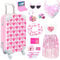 20Pcs 18 Inch Girl Doll Accessories Case Luggage Travel Play Set with Clothes, Bag, Travel Pillow, Glasses, Computer, Pretend Makeup Toy, Stuff for 18 Inch Doll - Christmas Birthday Gift