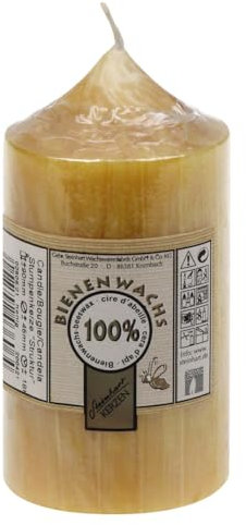 Stumpenkerzen 100% Bienenwachs Struktur Honig 90 x Ø 45 mm