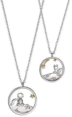 SiVaji Necklace Halskette Ketten Schmuck Herren Frauen Anhänger Necklacepaar Prinz Kleiner Fuchs Anhänger Halskette Jubiläum
